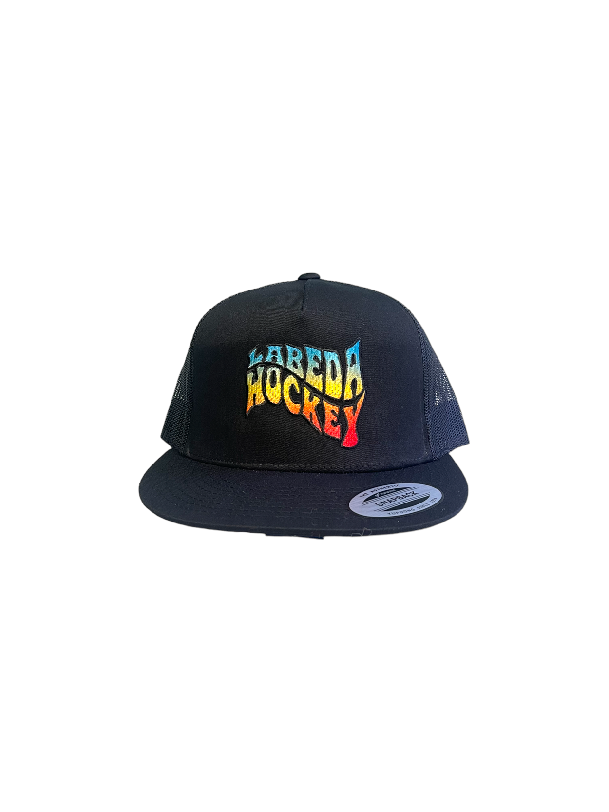 Flat Bill Hat – 5 Panel Classic Trucker Labeda Tie Dye Black