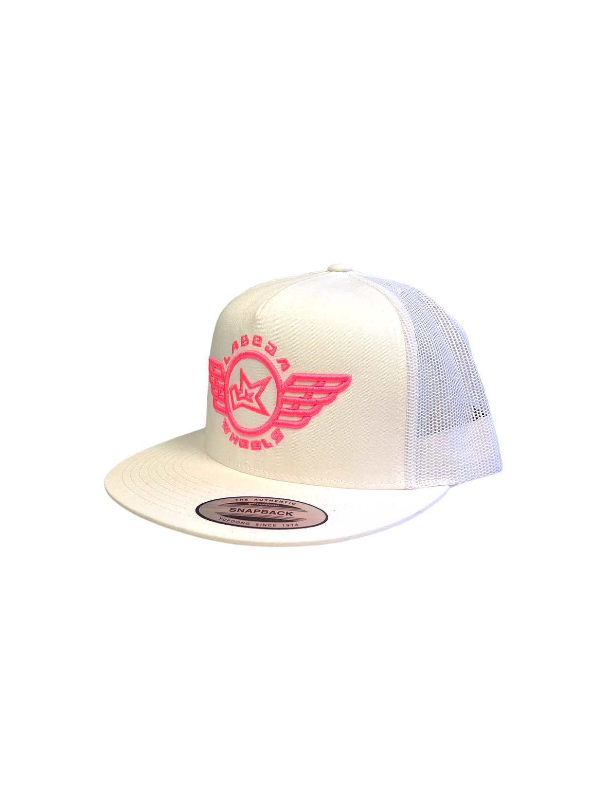 Flat Bill Hat – 5 Panel Classic Trucker Labeda Wings Pink