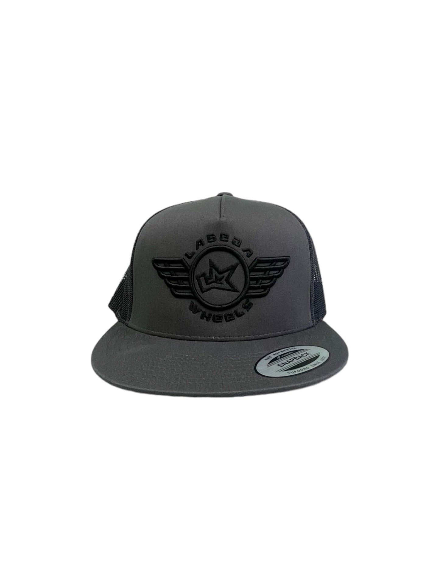 Flat Bill Hat – 5 Panel Classic Trucker Labeda Wings Grey