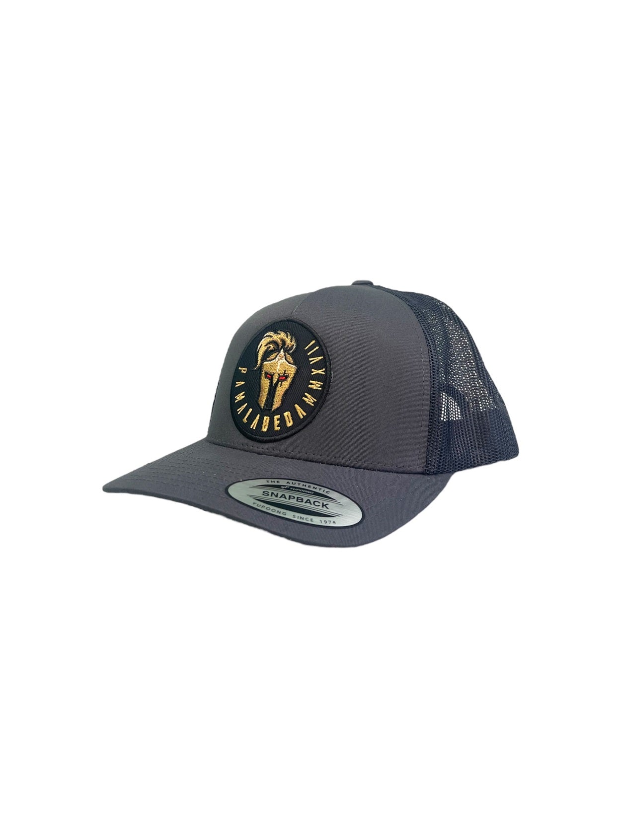 Curve Bill Hat – 5 Panel Retro Trucker Labeda Knights Grey