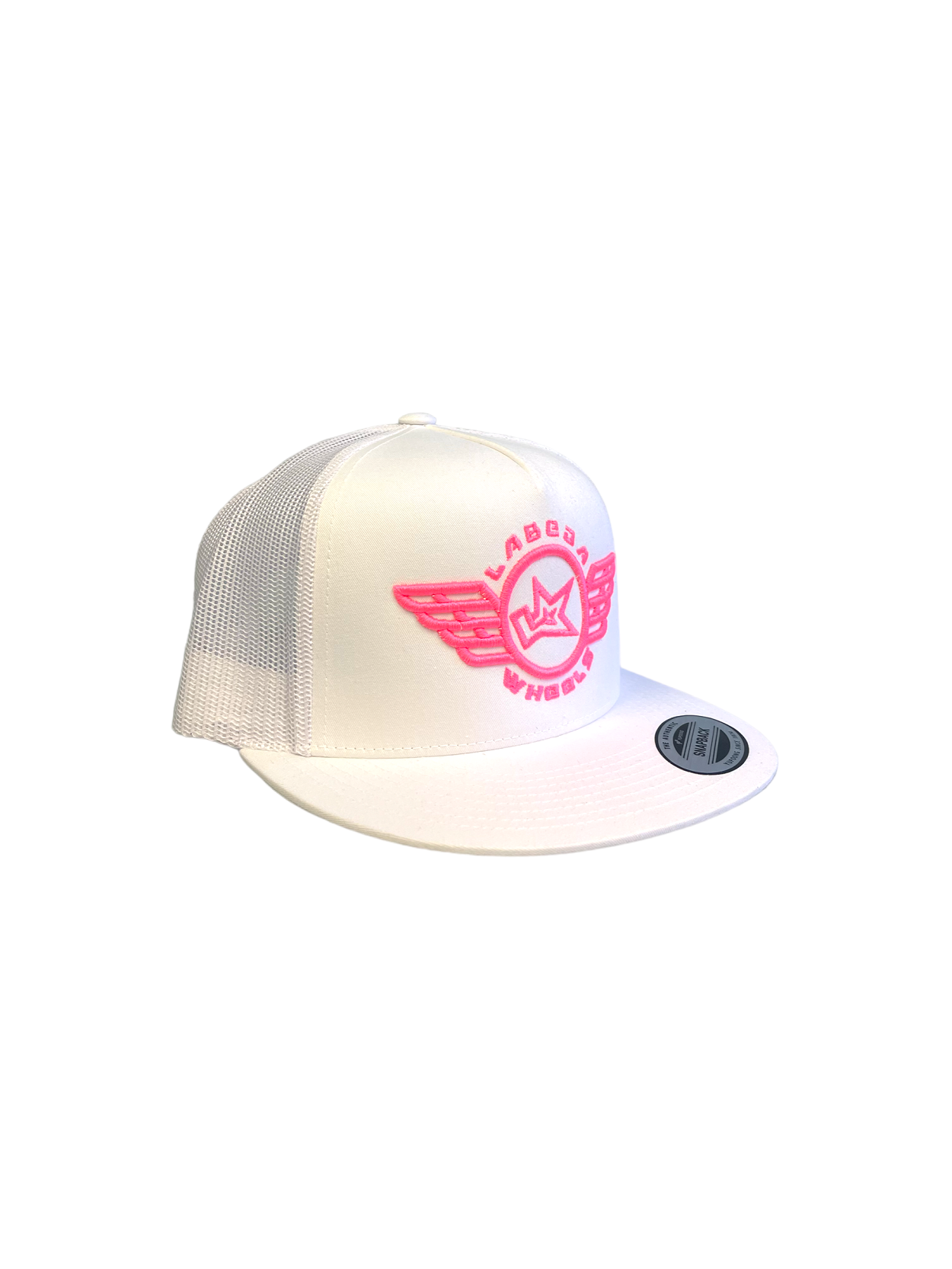 Flat Bill Hat – 5 Panel Classic Trucker Labeda Wings Pink