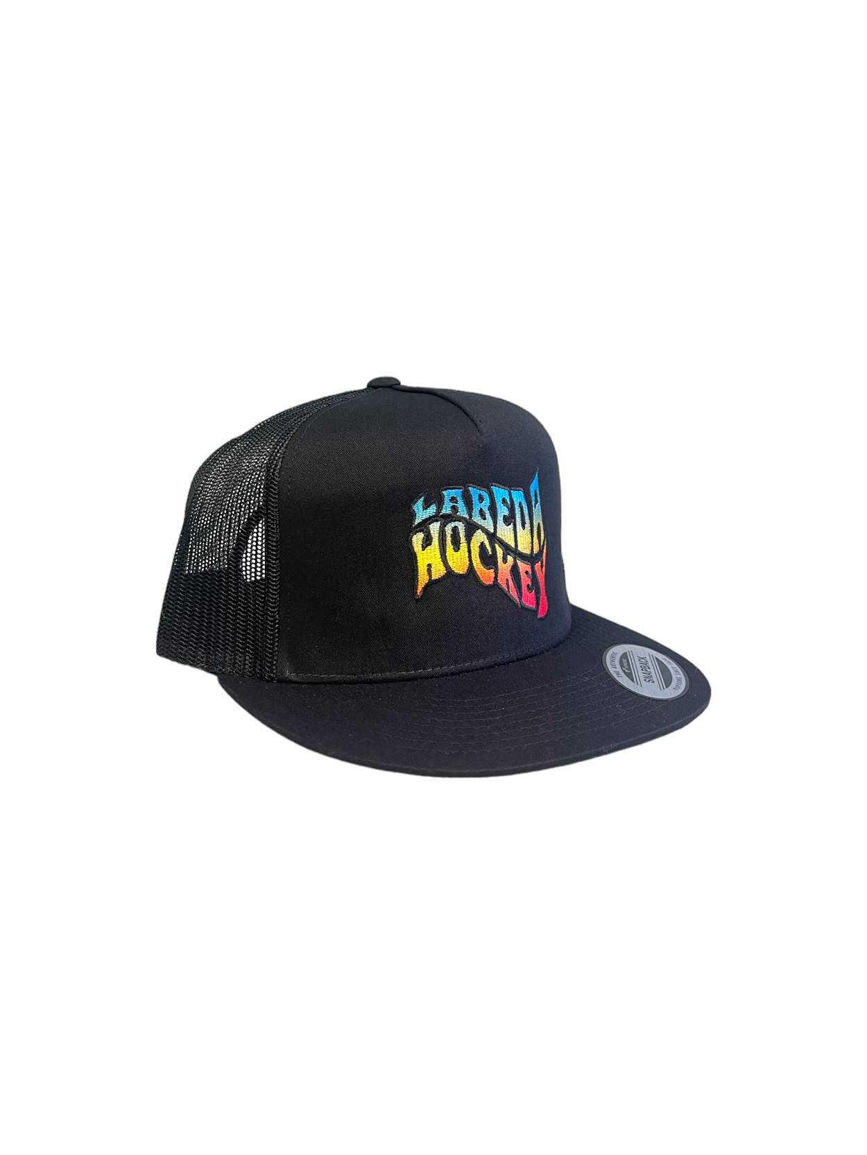 Flat Bill Hat – 5 Panel Classic Trucker Labeda Tie Dye Black