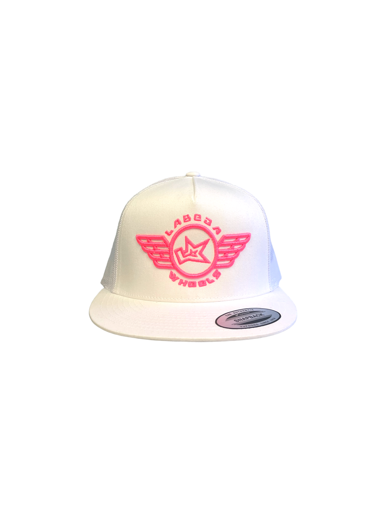 Flat Bill Hat – 5 Panel Classic Trucker Labeda Wings Pink