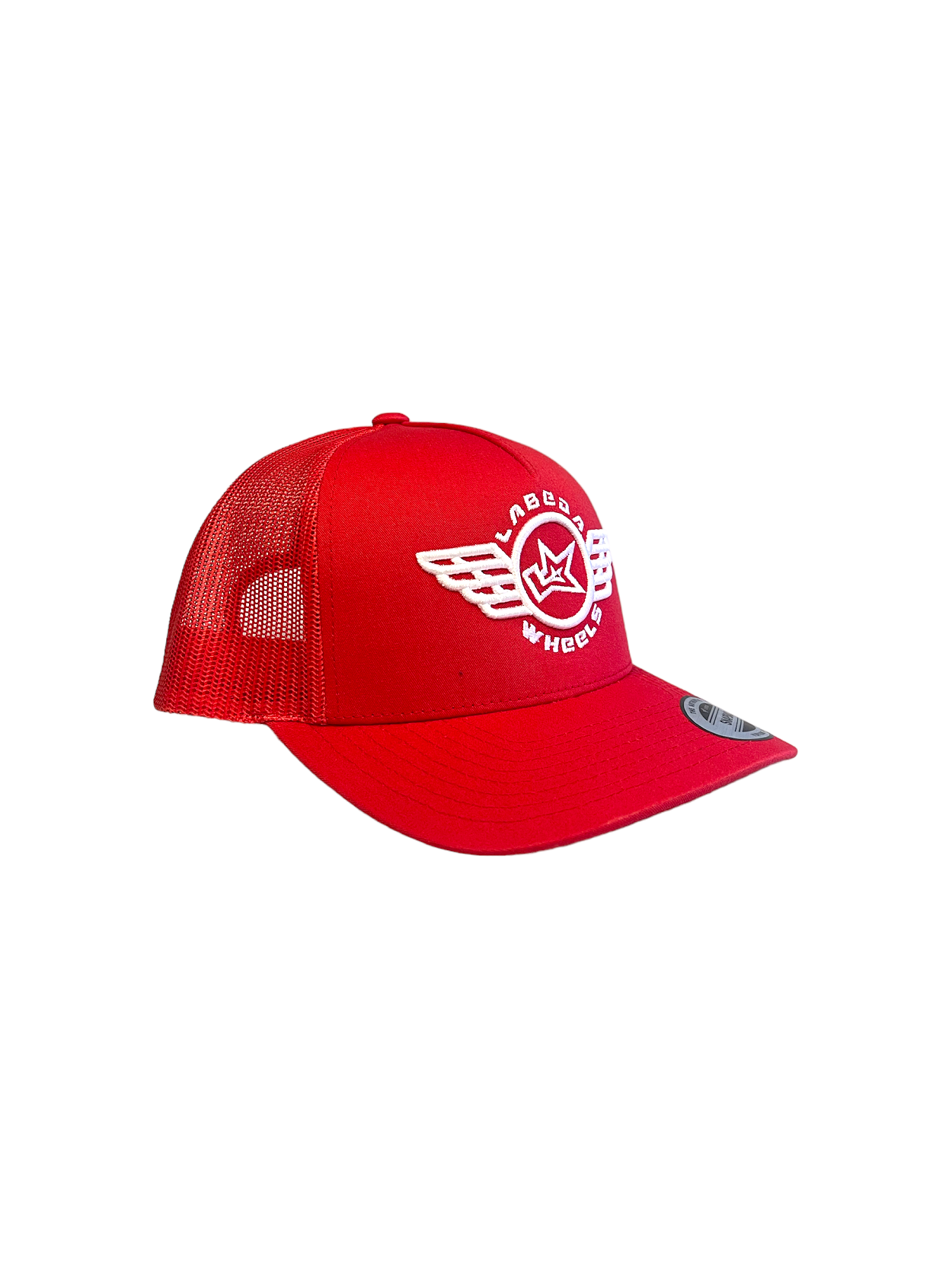 Curve Bill Hat – 5 Panel Retro Trucker Labeda Wings Red