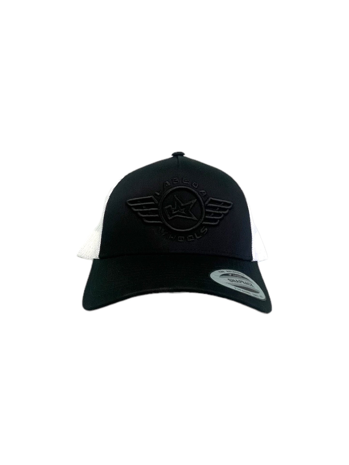 Curve Bill Hat – 5 Panel Retro Trucker Labeda Wings Black