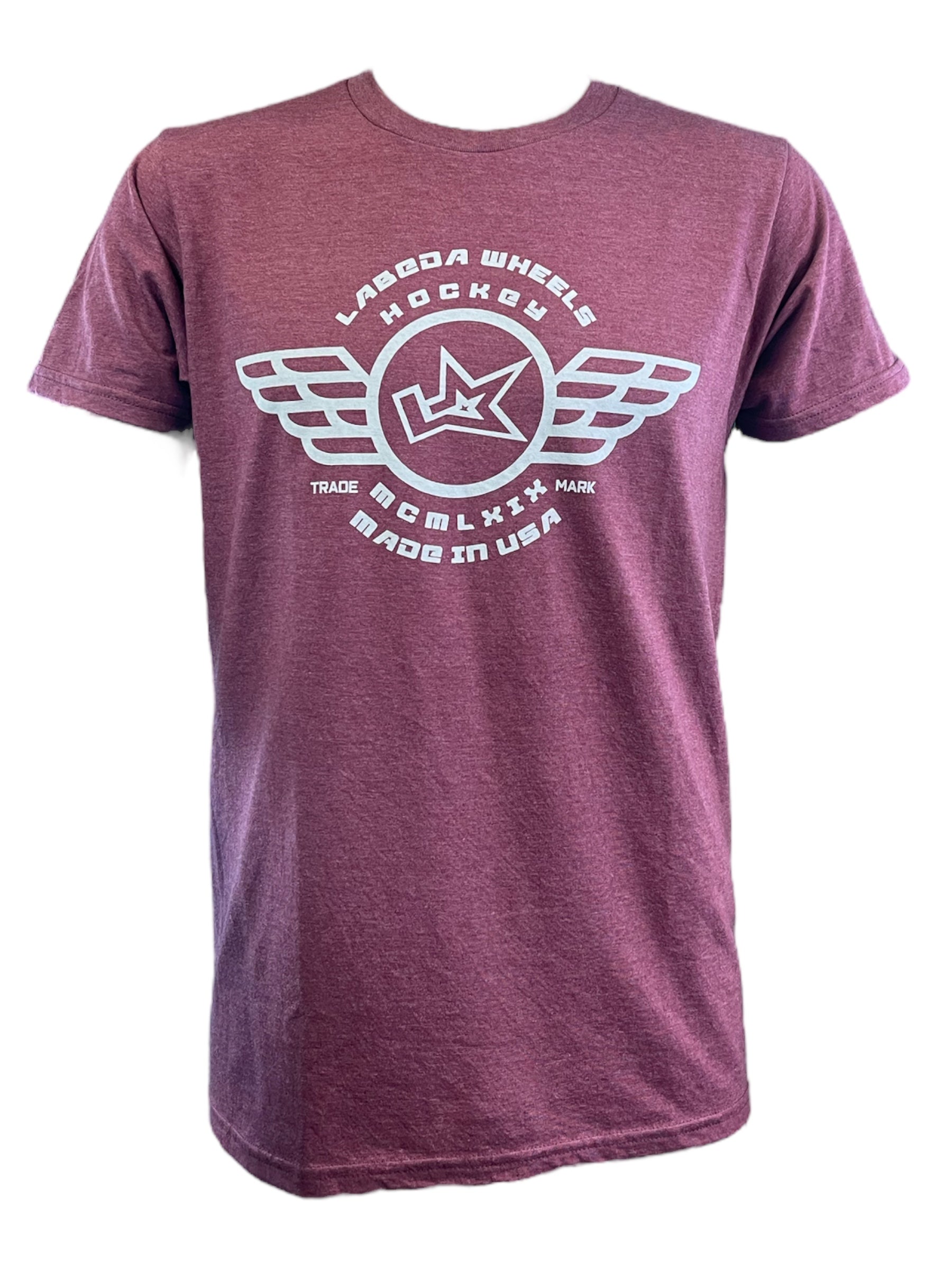 T-Shirt Labeda Wings Logo - Burgundy Heather – Labeda Wheels