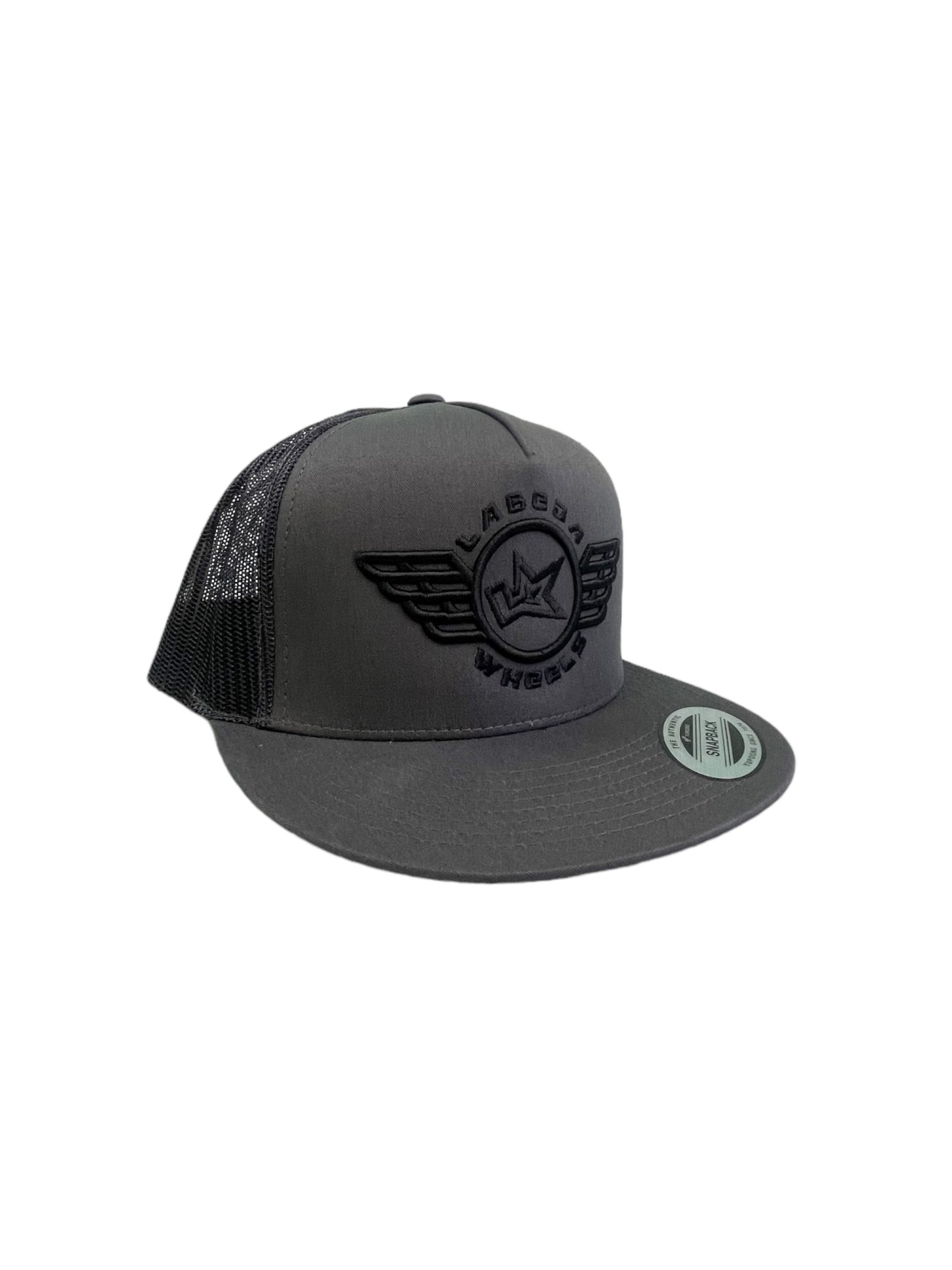 Flat Bill Hat – 5 Panel Classic Trucker Labeda Wings Grey