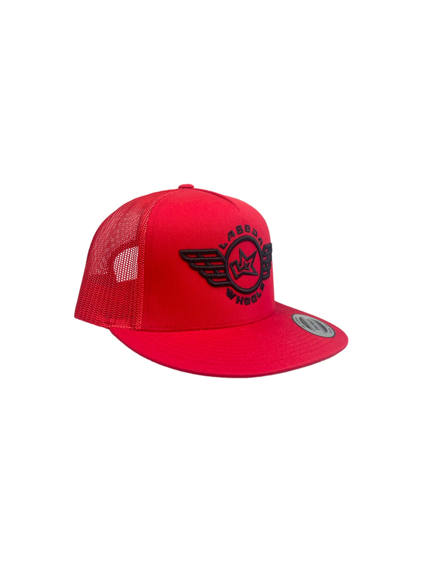 Flat Bill Hat – 5 Panel Classic Trucker Labeda Wings  Red