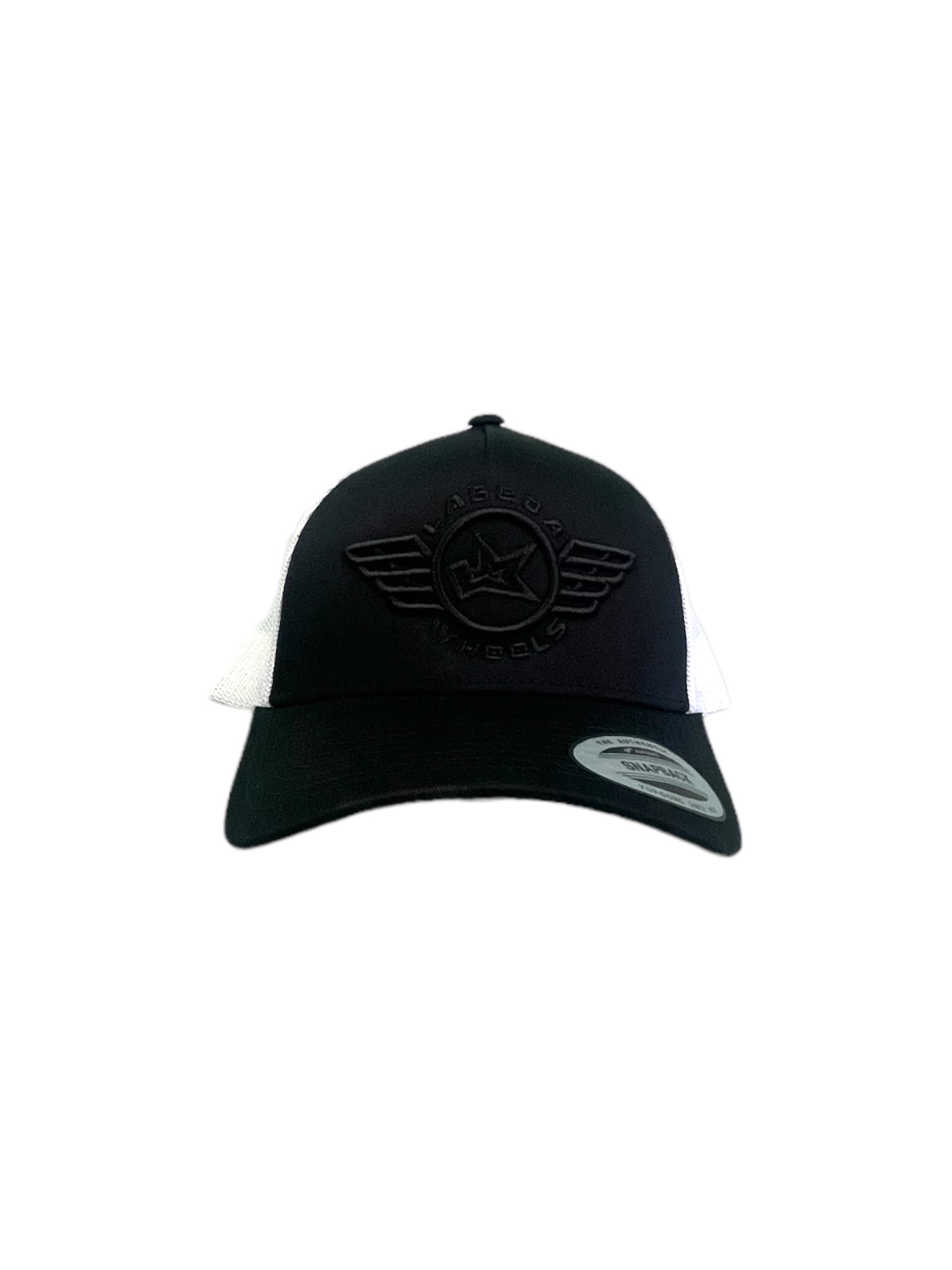 Curve Bill Hat – 5 Panel Retro Trucker Labeda Wings  Black