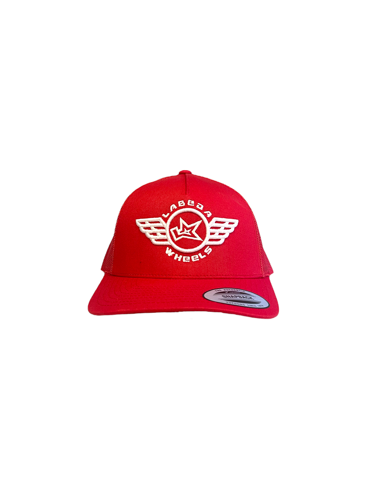 Curve Bill Hat – 5 Panel Retro Trucker Labeda Wings  Red
